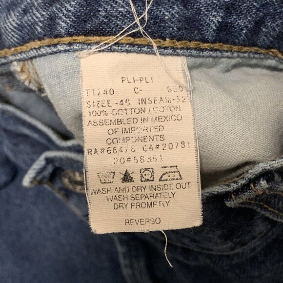 Tommy Hilfiger Denim Blue Jeans 40 x 32 Baggy Flag 90s Retro Y2K Vintage VTG - Picture 8 of 12